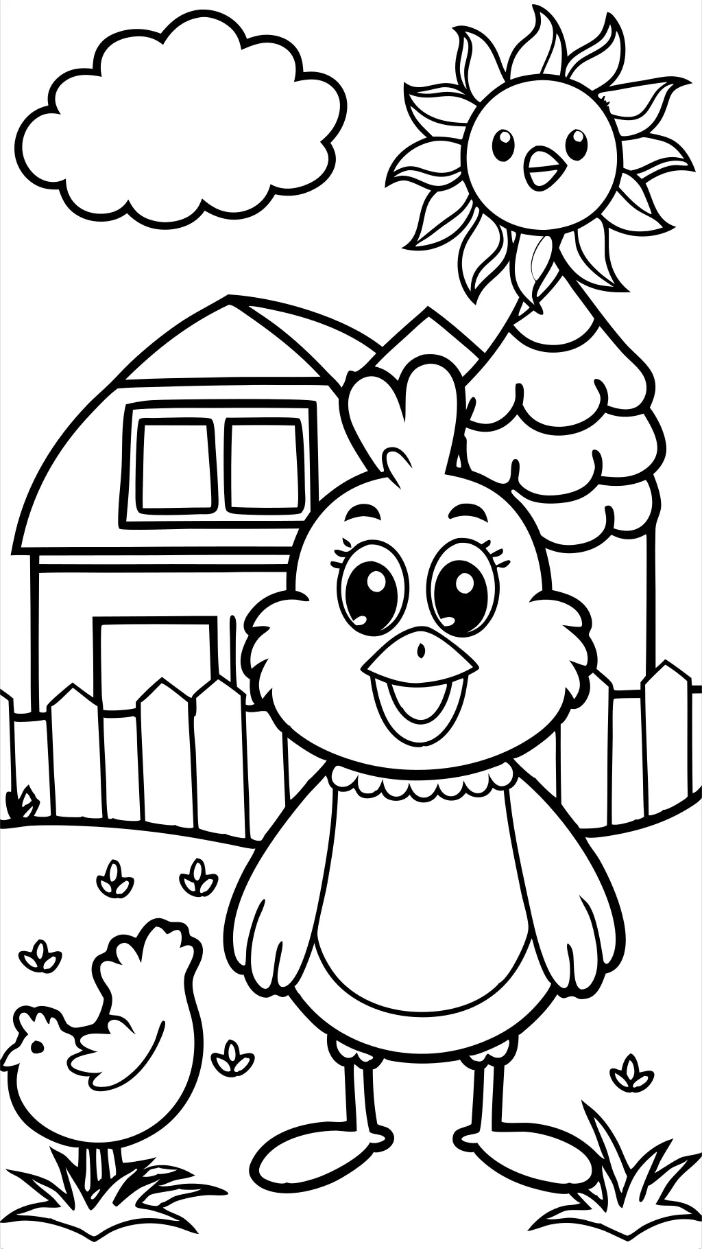 coloring page of a chicken